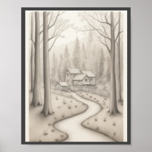 Crianças Desenhando muro de arte em casa poster