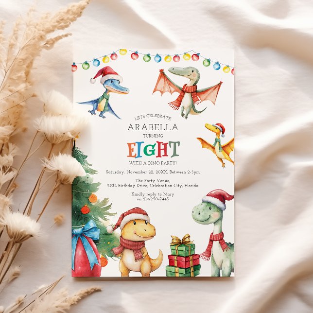 Crianças Dinossauro Oitavo Convite de aniversário (Criador carregado)