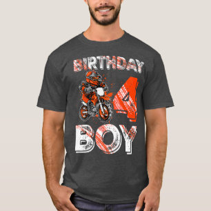 Crianças Dirigem 4. º aniversário Camisa Dirtbike
