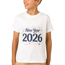 Crianças divertidas Camisa do Ano Novo 2026 com es