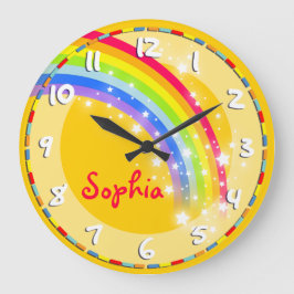 Crianças divertidas nome do arco-íris relógio amar