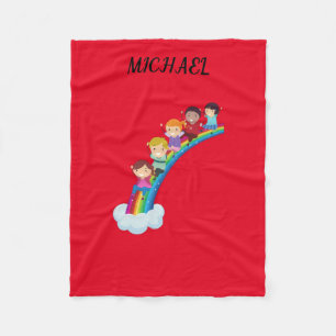 Crianças do arco-íris voam em cobertor personaliza