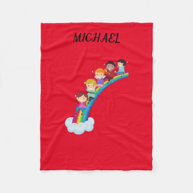 Crianças do arco-íris voam em cobertor personaliza (Frente)