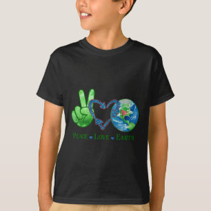 Crianças do Dia da Terra Tema Animal Camisa Negra
