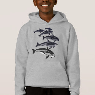 Crianças, Dolphin Hoodie, Camisola Branca De Golf