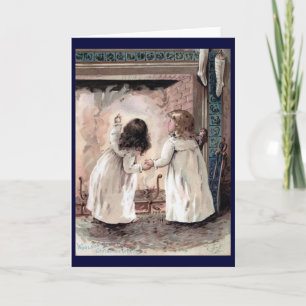 Crianças esperando o cartão de saudação do Papai N