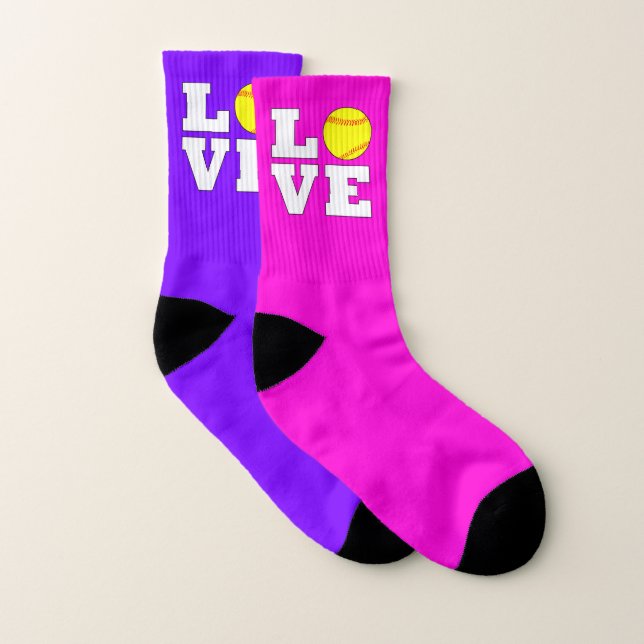 Crianças Fastpitball Softball Love Meias Personali (Par)