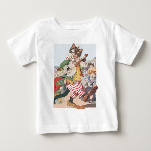 Crianças Felizes E Engraçadas Camisetas De Gato (Frente)