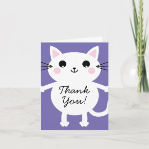 Crianças Gato Gato Bonito Obrigado Cartões Papé