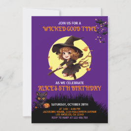 Crianças Halloween Convite de aniversário Wicted