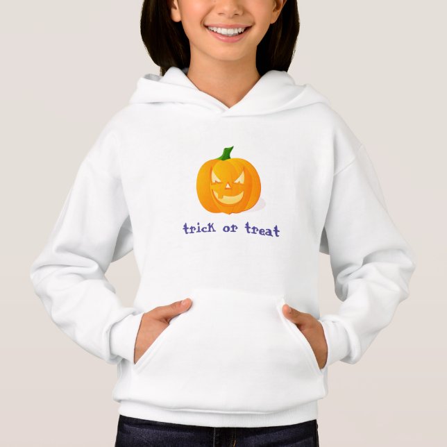 Crianças Halloween Pullover Hoodie (Frente)