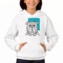 Crianças Hoodie - Coleção de Cães - Design Azul