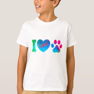 Crianças "I Love Dogs" e Camisetas Juvenis,