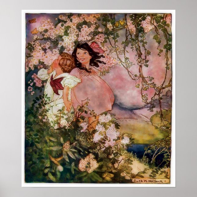 Crianças jogam em feliz Poster de primavera (Frente)