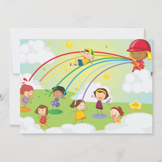 Crianças Jogando Em Um Convite De Parque (Frente)