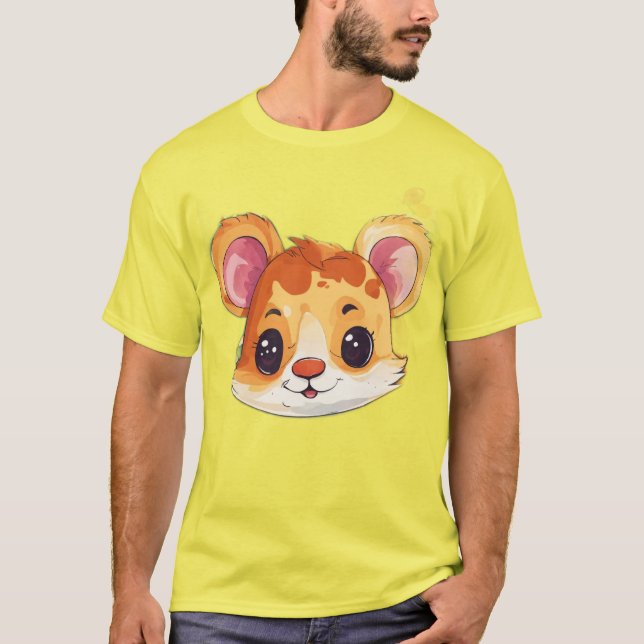 Crianças Jovens Design de Camisas Animais: (Frente)