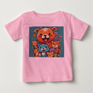 Crianças Leitoras Adoráveis Design de Camisa Anima