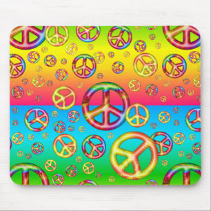 Crianças Loucas Cores PEACE OUT-Computer Mousepad