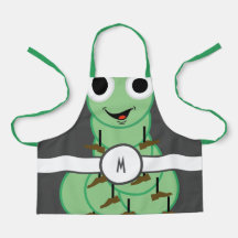 Crianças Monogramadas Apron da lagarta