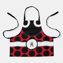 Crianças Monogramadas Ladybug Apron