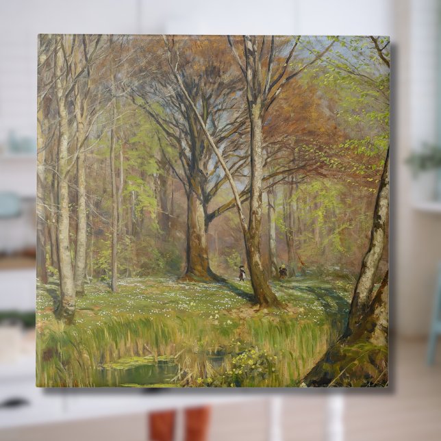 Crianças na floresta primavera H.A. Brendekilde (Criador carregado)