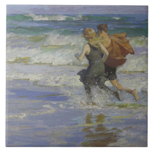 Crianças na praia (por Edward Henry Potthast)