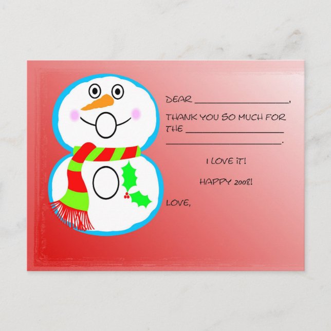 Crianças Natal Obrigado Cartão de Posto (Frente)