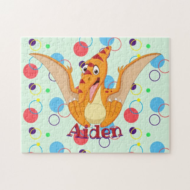 Crianças Nome Dinossauro Quebra-cabeça Learning At (Horizontal)