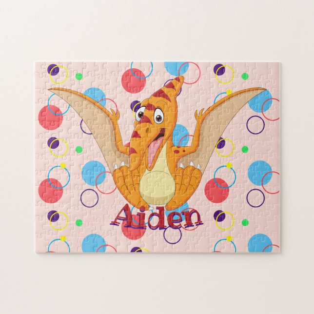 Crianças Nome Dinossauro Quebra-cabeça Learning At (Horizontal)