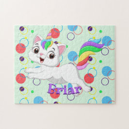 Crianças Nome Feliz Kittycorn Quebra-cabeça Learni