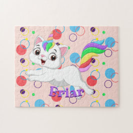 Crianças Nome Feliz Kittycorn Quebra-cabeça Learni