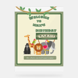 Crianças Personalizadas Aniversário Safari Sinal d