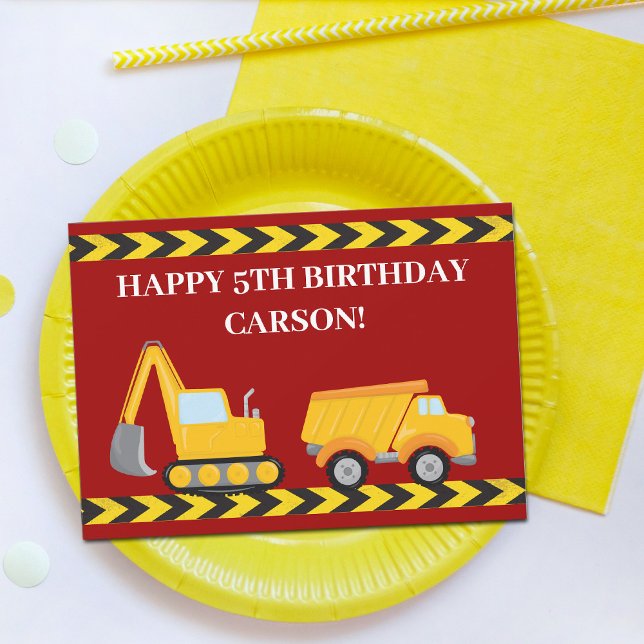 Crianças Personalizadas Dump Truck Red Boys Birthd (Criador carregado)