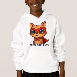 Crianças Personalizadas Hoodie - Gato Super Herói