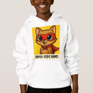 Crianças Personalizadas Hoodie - Gato Super Herói 