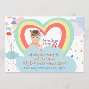 Crianças Rainbow Theme Birthday Convite