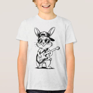 Crianças salto De Anca Sungl Bunny Segurando Violã