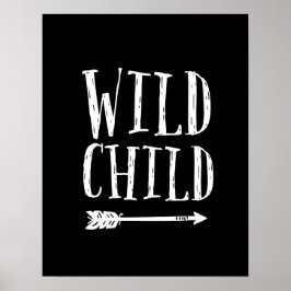 Crianças selvagens impressão preto e branco decor