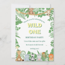 Crianças Selvagens Um Cartão de Obrigado Plana de 