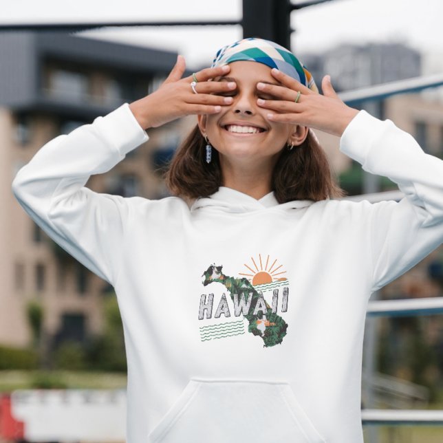 Crianças Silhuette Hawaii do Estilo Retro (Criador carregado)