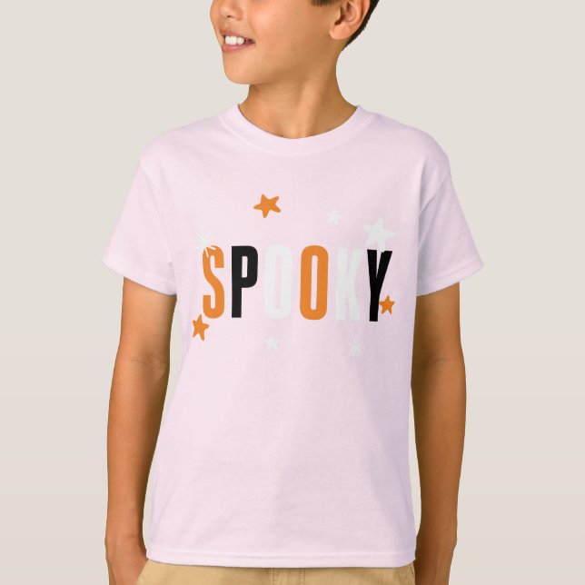 Crianças SPOOKY Camisa Fora do Dia das Bruxas (Frente)
