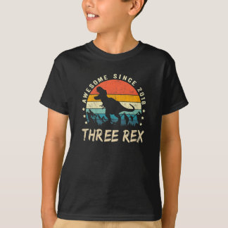Crianças Três aniversário de 3 anos Rex Camisa Ter