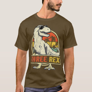 Crianças Três aniversário de 3 anos Rex Camisa Ter
