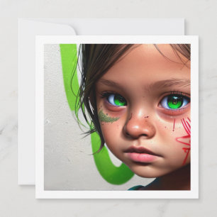 Crianças Tribais Menina Futurista de Olhos Verde