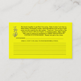 Criar cartões novos do sistema de Reiki