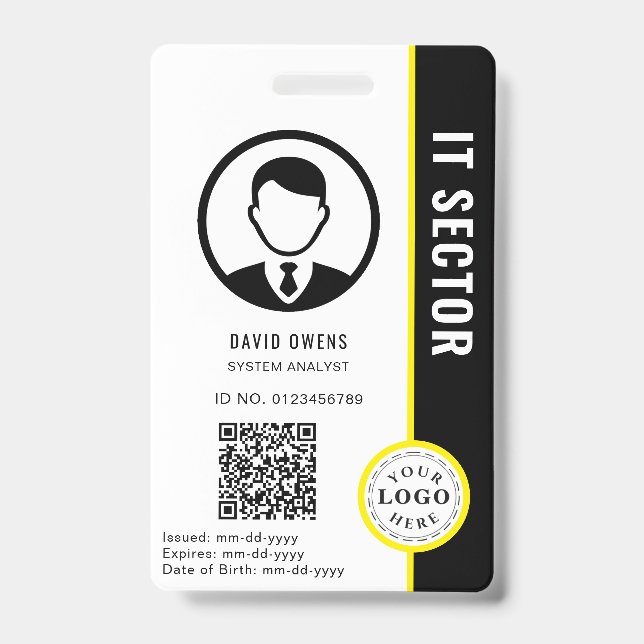 Criar Crachá de Cooperar com Foto e Código QR (Frente)
