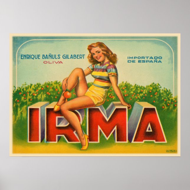 Criar Impressão de Etiqueta da Espanha com Marca A (Frente)