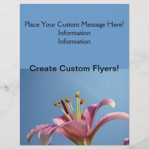 Criar panfletos personalizados! Flor Lírio Rosa Cé
