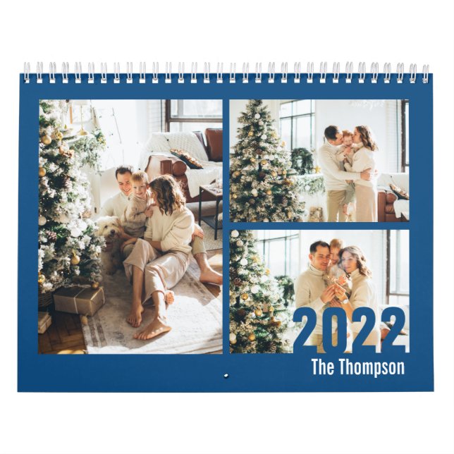 Criar Personalizado Azul Moderno seu Calendário de (Capa)