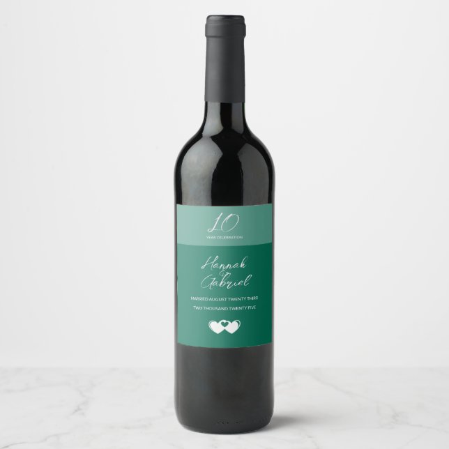Criar rótulos de vinho personalizados esmeralda ve (Frente)